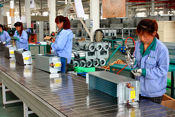Cooled module unit production line