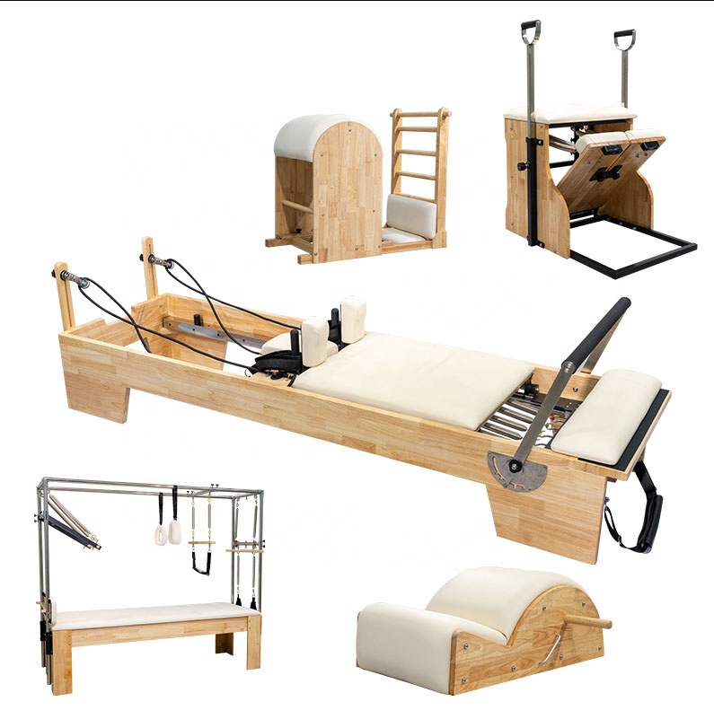 Home Studio Bodybuilding Wood Five Pieces Gym Reformer Pilates Commercial Fitness Equipment