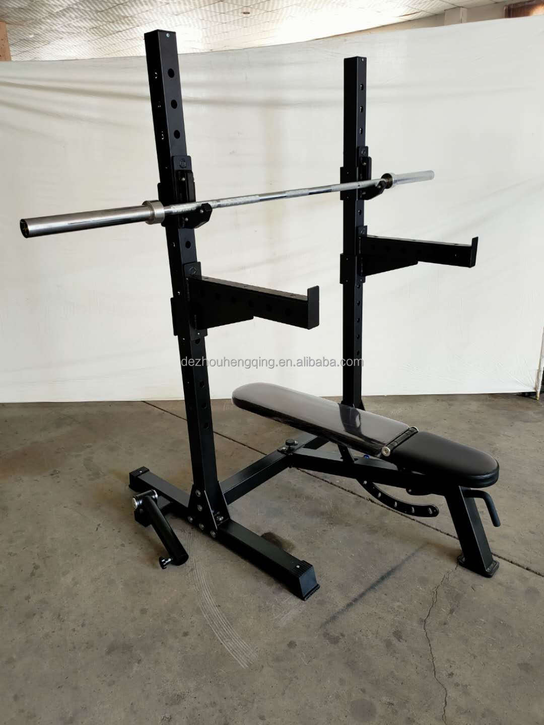 Home Gym Machines Fitness Equipment Dual Adjustable Bench Press Combed Half Rack